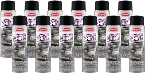 Sprayway SW93612PK Aerosol Instant Shine Vinyl Cleaner and Protectant 11 oz Pack of 12 WHITE