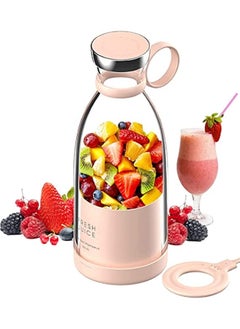 Personal Size Blender, Fresh Juice Mini Fast Portable Blender, Portable Smoothie Blender USB Rechargeable, Electric Juicer Cup with 4 Blades,Pink