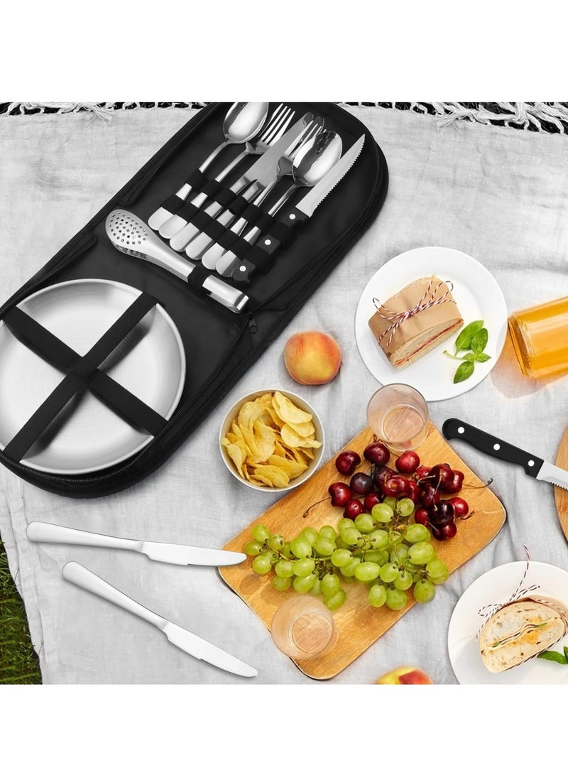 general Camping Dinner Set, Suitable for 2 People, 10 Piece Portable Camping Cutlery Set, Stainless Steel, Suitable for Camping, Picnic, Travel - Image 5