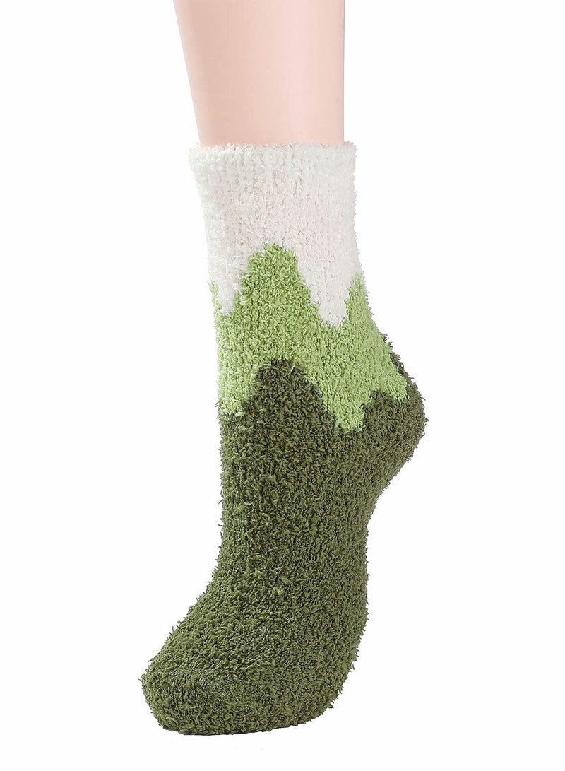 5 Pairs Womens Winter Socks Fluffy Soft Slipper Sleep Socks Fleece Fuzzy Socks Athletic Anti Slip Warm Socks Plush Microfiber Cozy Socks Home Sleep Gifts for Women - Image 4