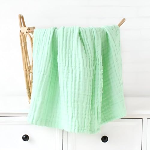 KASSY POP CURATED JUST FOR YOU Kassy Pop Muslin Cotton Bath Towel Cum Baby Swaddler | Extra Soft Towels for Newborn 0 to 3 Years l 100% Organic Cotton wash Towel | 105 X 105 cm (Green) - Image 5