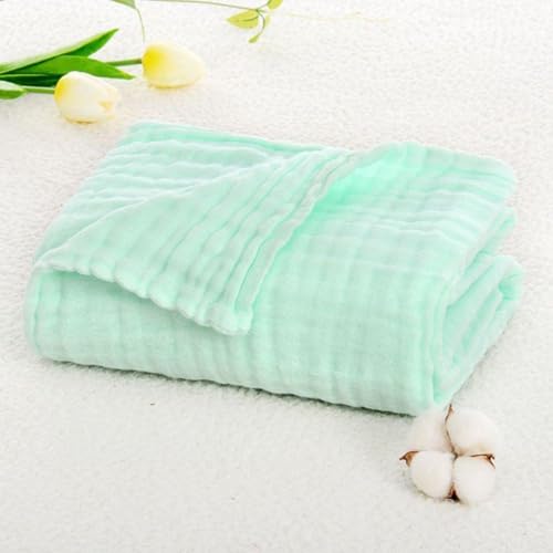 KASSY POP CURATED JUST FOR YOU Kassy Pop Muslin Cotton Bath Towel Cum Baby Swaddler | Extra Soft Towels for Newborn 0 to 3 Years l 100% Organic Cotton wash Towel | 105 X 105 cm (Green) - Image 1