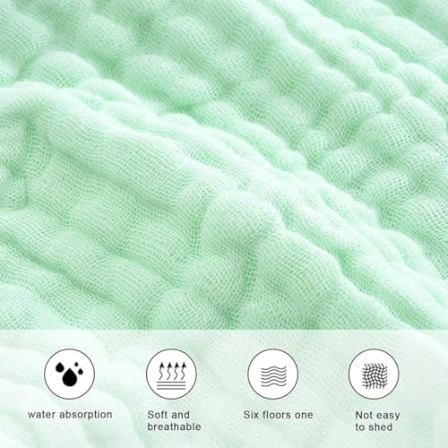 KASSY POP CURATED JUST FOR YOU Kassy Pop Muslin Cotton Bath Towel Cum Baby Swaddler | Extra Soft Towels for Newborn 0 to 3 Years l 100% Organic Cotton wash Towel | 105 X 105 cm (Green) - Image 3