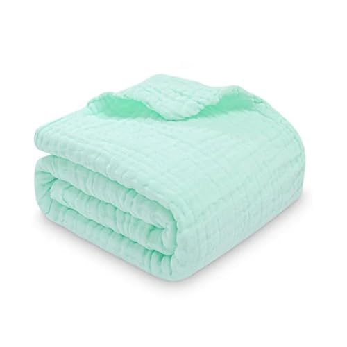 KASSY POP CURATED JUST FOR YOU Kassy Pop Muslin Cotton Bath Towel Cum Baby Swaddler | Extra Soft Towels for Newborn 0 to 3 Years l 100% Organic Cotton wash Towel | 105 X 105 cm (Green) - Image 2