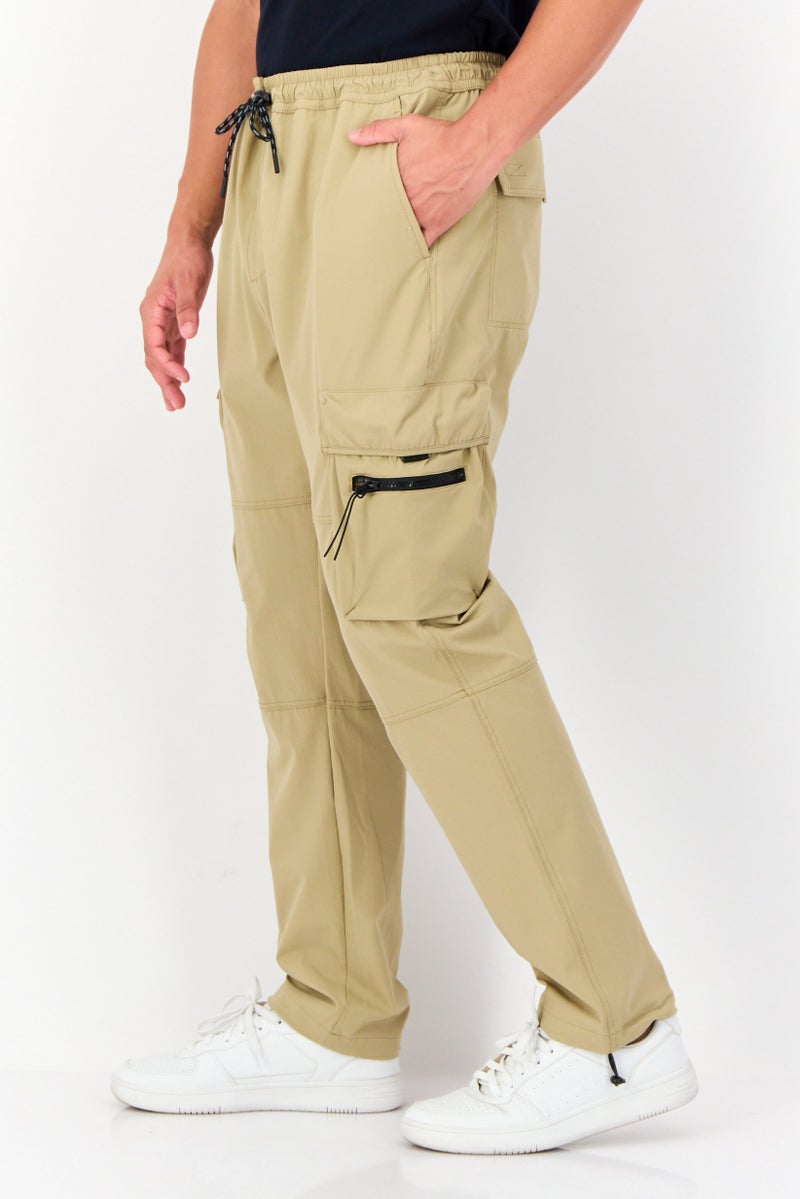 Celio Men Regular Fit Solid Cargo Pants, Khaki  - Image 2