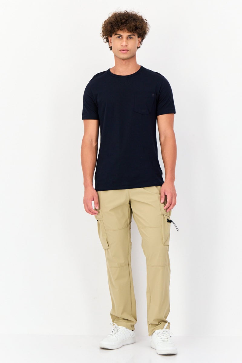 Celio Men Regular Fit Solid Cargo Pants, Khaki  - Image 3