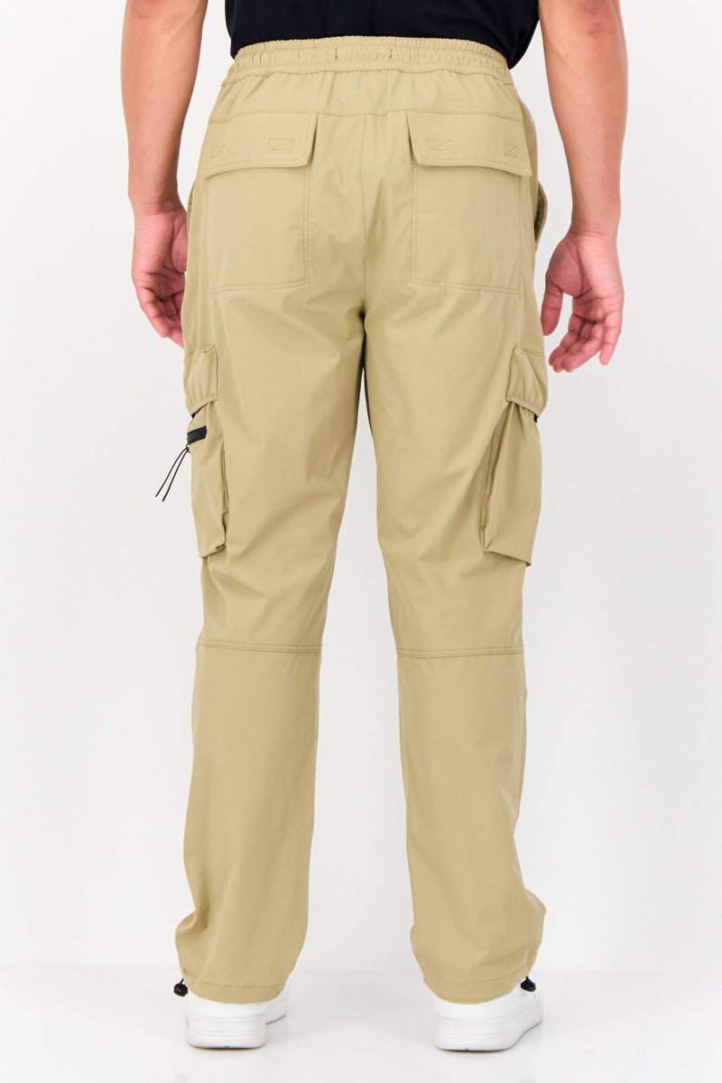 Celio Men Regular Fit Solid Cargo Pants, Khaki  - Image 4