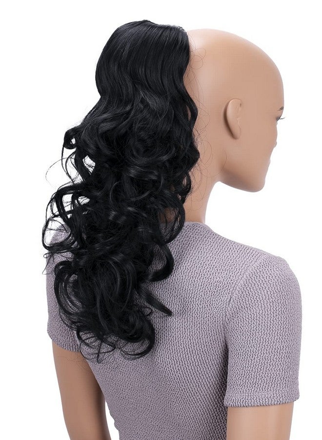 CAISHA 18" Hairpiece Ponytail Extensions Voluminous Wavy Black Ph9 - Image 1