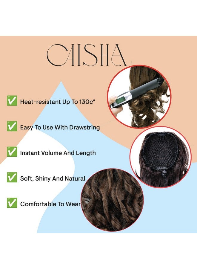 CAISHA 18" Hairpiece Ponytail Extensions Voluminous Wavy Black Ph9 - Image 4