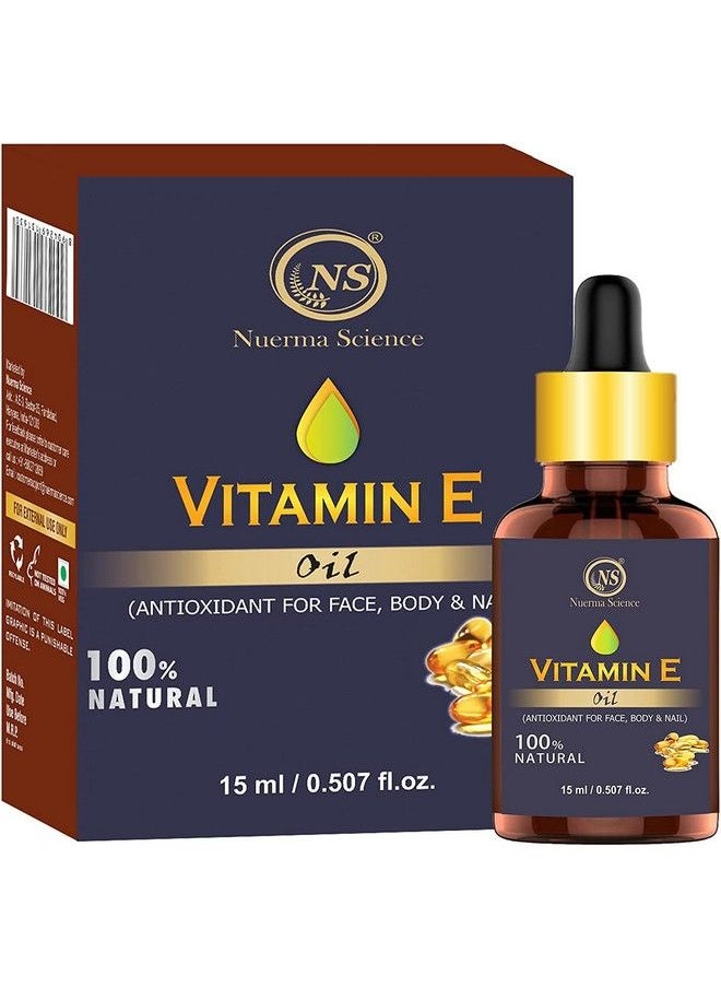 Nuerma Science - Vitamin E Oil For Face 15 Ml ; Best Oil For Face Body And Nail From Veg Vitamin E Source ; Nourish Your Face And Repair Damaged Skin Naturally. - Image 1