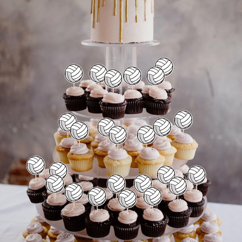Rsstarxi 40 Pack Volleyball Cupcake Toppers Sport Balls Cupcake Food Picks Volleyball Birthday Cake Decorations for Volleyball Theme Baby Shower Sport Game Party Cake Decorations Supplies - Image 5