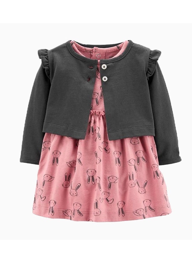RedMapleTEK 2-Piece Set Of Baby Girl Jacket And Short-Sleeved Dress - Image 1