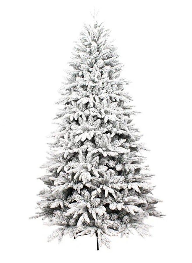 GGEROU Christmas Tree Thick Falling Snow Christmas Tree White Flocking 6FT Xmas Tree PE PVC Material Christmas Tree with 700 Branch Tips and Metal Foldable Stand  - Image 1