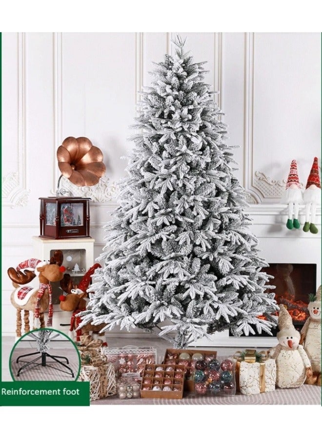 GGEROU Christmas Tree Thick Falling Snow Christmas Tree White Flocking 6FT Xmas Tree PE PVC Material Christmas Tree with 700 Branch Tips and Metal Foldable Stand  - Image 2