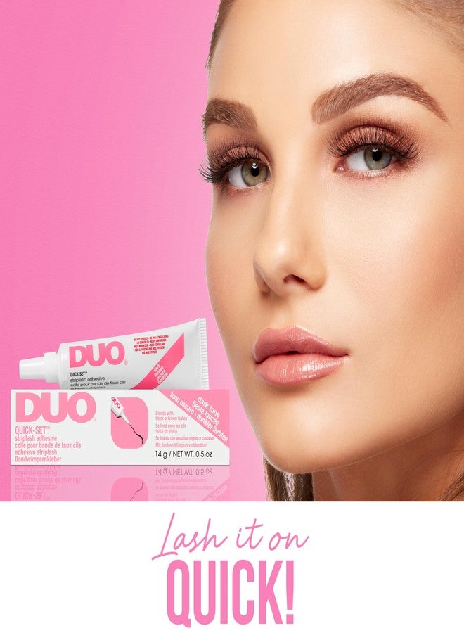 DUO Quick-Set Strong Hold Eyelash Lash Glue - Dark Tone, Waterproof, Fast Drying Strip Lash Adhesive for Black & Brown Lashes, 0.5 oz - Image 2