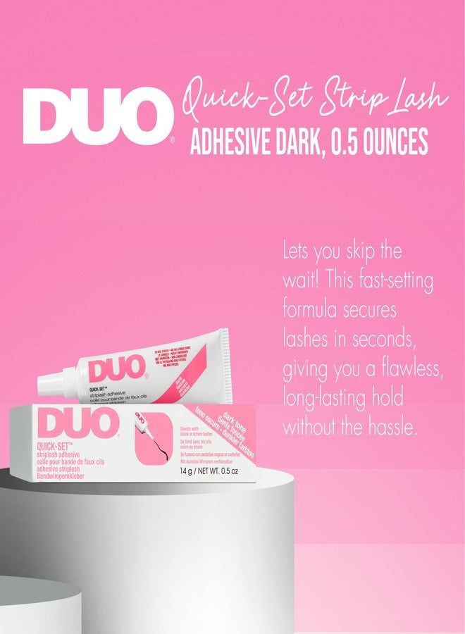 DUO Quick-Set Strong Hold Eyelash Lash Glue - Dark Tone, Waterproof, Fast Drying Strip Lash Adhesive for Black & Brown Lashes, 0.5 oz - Image 3