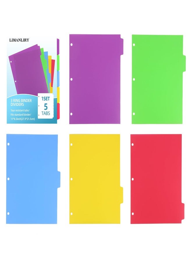 LIMANLIRY Colorful Binder Dividers with Tabs,Plastic Index with 5-Tabs,for 3 Ring Binder,6 Sets - Image 5