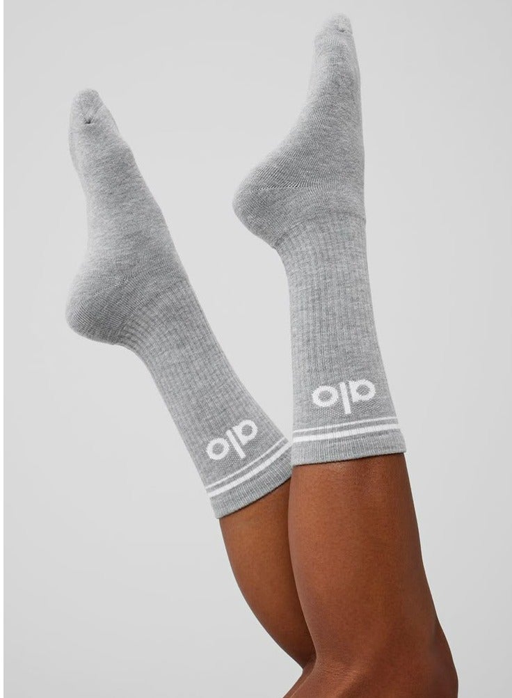 alo 3pcs long socks men's and women's cotton socks sports and leisure - Image 2