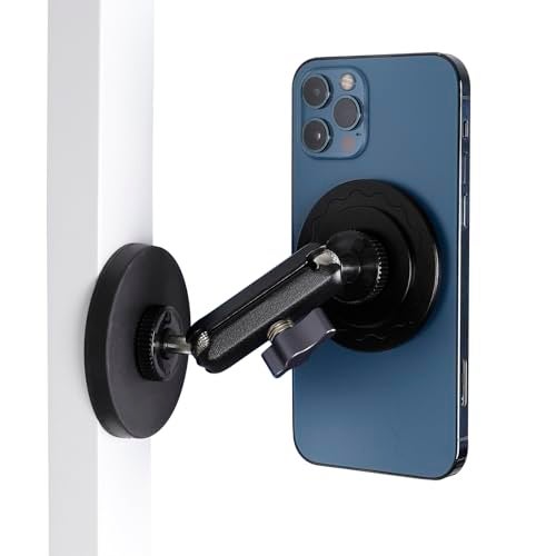 Leenconghui Gym Magnetic Phone Holder for MagSafe, Dual Magnetic Phone Mount for Gym Attach to Metal Surface, Compatible with iPhone 16 15 14 13 Pro Max MagSafe Case, 360° Adjustable, Perfect for Recording Video - Image 1