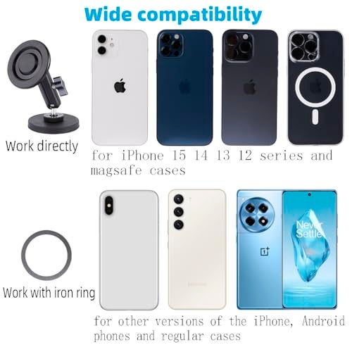 Leenconghui Gym Magnetic Phone Holder for MagSafe, Dual Magnetic Phone Mount for Gym Attach to Metal Surface, Compatible with iPhone 16 15 14 13 Pro Max MagSafe Case, 360° Adjustable, Perfect for Recording Video - Image 5