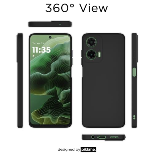 Pikkme Back Cover for Moto G35 5G | Slim Soft Matte Silicone Cover with Camera Protection & Shockproof Bumper Case (Black) - Image 4