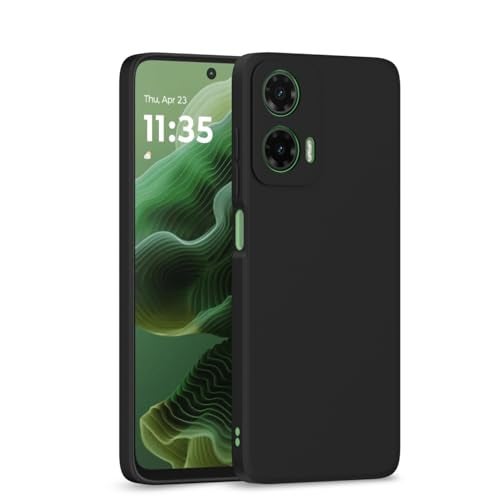 Pikkme Back Cover for Moto G35 5G | Slim Soft Matte Silicone Cover with Camera Protection & Shockproof Bumper Case (Black) - Image 1
