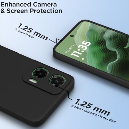 Pikkme Back Cover for Moto G35 5G | Slim Soft Matte Silicone Cover with Camera Protection & Shockproof Bumper Case (Black) - Image 2