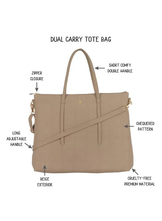 Baggit Women Beige Laptop Handbag Large Size | Ladies Office Work Sling Bag