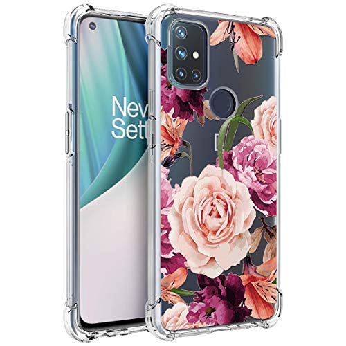 Osophter for Oneplus Nord N10 Case,Oneplus N10 Case Flower Floral for Girls Women Shock-Absorption Flexible TPU Rubber Phone Cover for Oneplus Nord N10 5G(Purple Flower) - Image 1