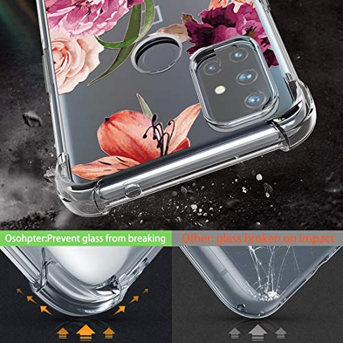 Osophter for Oneplus Nord N10 Case,Oneplus N10 Case Flower Floral for Girls Women Shock-Absorption Flexible TPU Rubber Phone Cover for Oneplus Nord N10 5G(Purple Flower) - Image 3