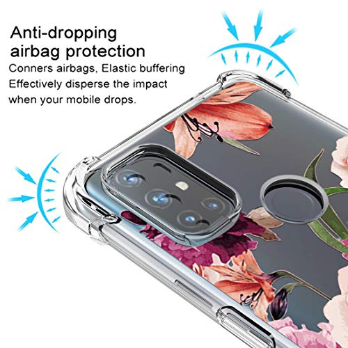 Osophter for Oneplus Nord N10 Case,Oneplus N10 Case Flower Floral for Girls Women Shock-Absorption Flexible TPU Rubber Phone Cover for Oneplus Nord N10 5G(Purple Flower) - Image 5
