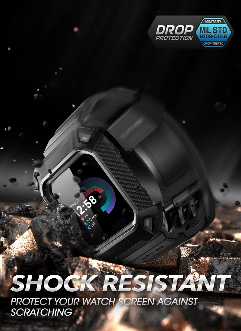 SUPCASE Unicorn Beetle Pro Watch Bands for Fitbit Versa 4 / Fitbit Versa 3 / Fitbit Sense 2/1, Protective Replacement Wristband Case Band (Black) - Image 5