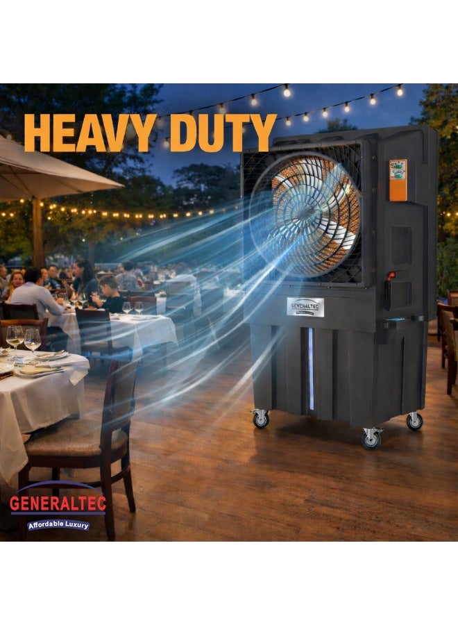 Generaltec Heavy Duty Air Cooler 200L Water Tank, High Airflow, Low Noise, 3 Speed Motor, 2500 Sq Ft Cooling Area, 950W – Model GAC2000RCOM (Black) 1 Year Full Warranty 200 L 950 W GAC2000RCOM black - Image 3