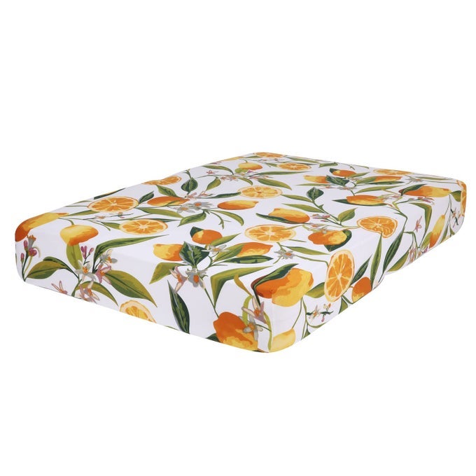 PRINTED COUCH CUSHION COVERS FLORAL SOFA COVERS WASHABLE FOR 2 CUSHION COUCH STRETCH PATTERN OUTDOOR CUSHION COVERS FOR PATIO FURNITURE WITH ELASTIC BOTTOMMEDIUM LEMON
