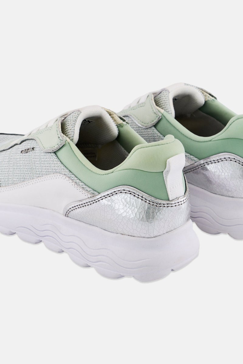 GEOX Women Lace Up Casual Sneaker, Mint  - Image 2
