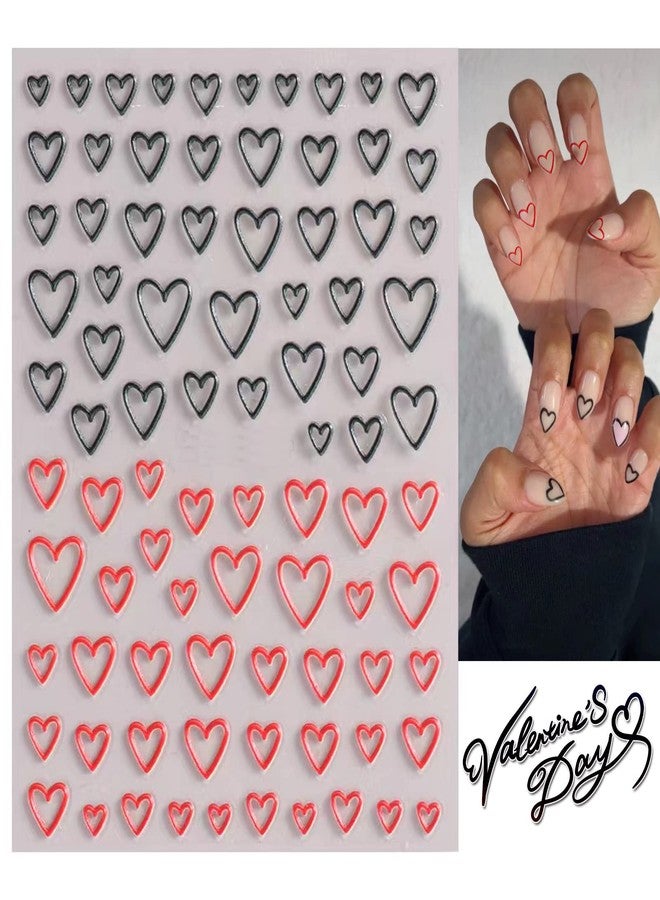 winthrop 4 Sheets Valentine's Day Nail Art Sticker Decals, 5D Heart Embossed Self-Adhesive Nail Art Decoration Supplies Accessories for Women Girl - Image 5