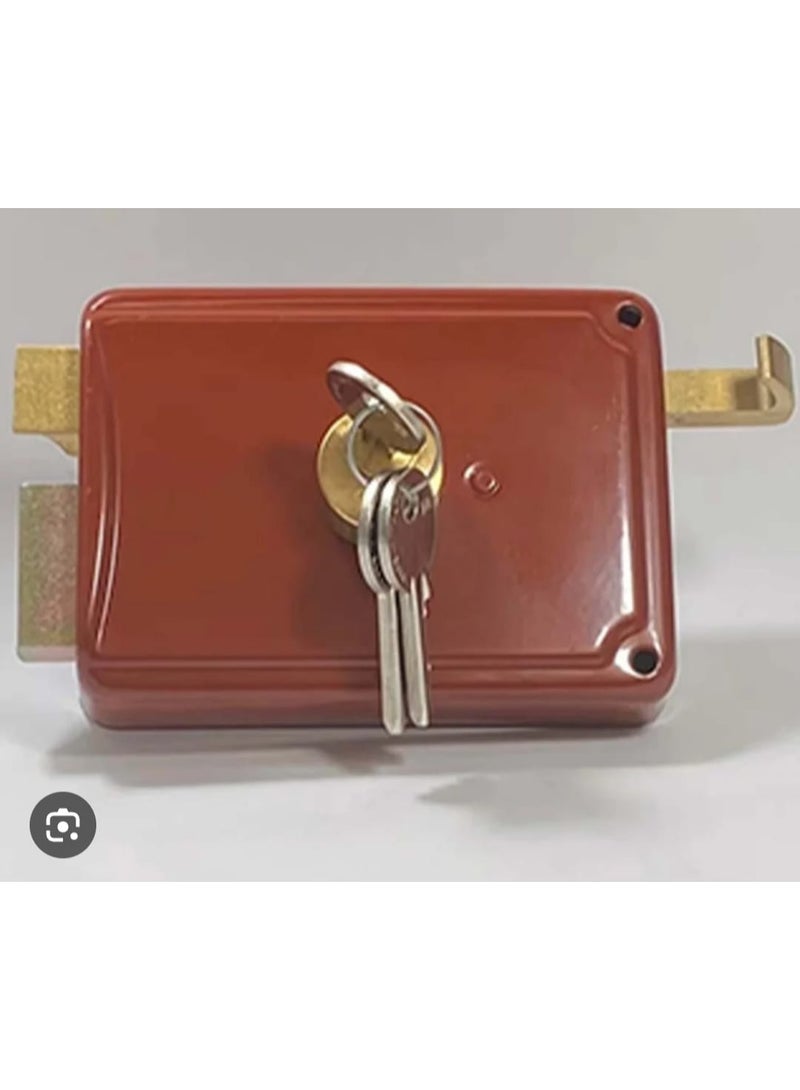 Italian Rim Door Lock — Heavy-Duty Security with Cylinder & 3 Keys (95×75 mm) - Image 1