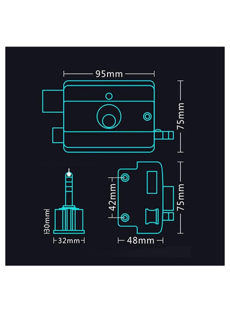 Italian Rim Door Lock — Heavy-Duty Security with Cylinder & 3 Keys (95×75 mm) - Image 3