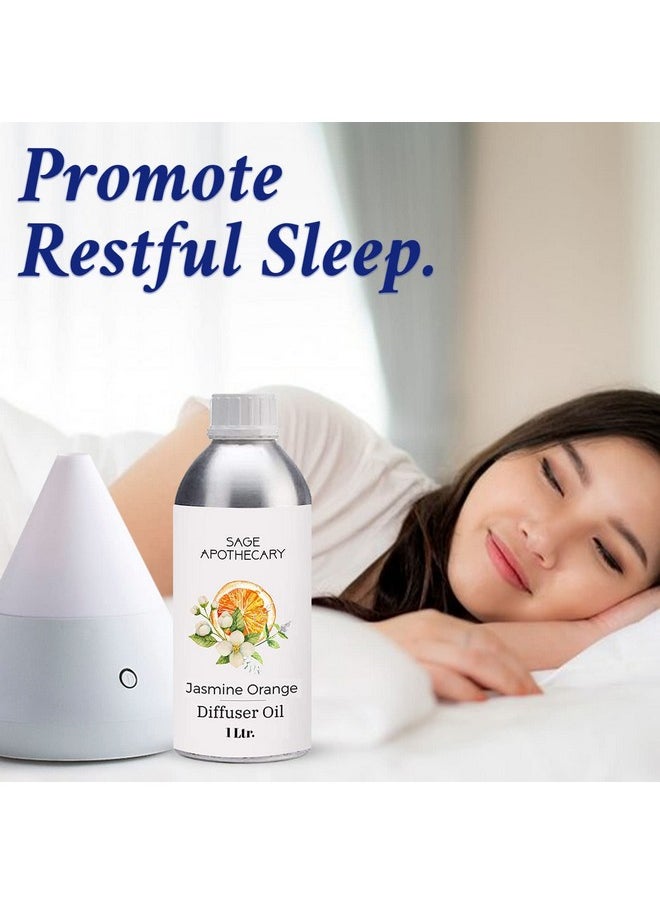 Sage Apothecary Sage Apothecary Jasmine Orange Diffuser Oil For Relax Calm Mood, Natural Homely Fragrance, Anxiety Free Sleep & Pure Aromatherapy - 1L  - Image 3