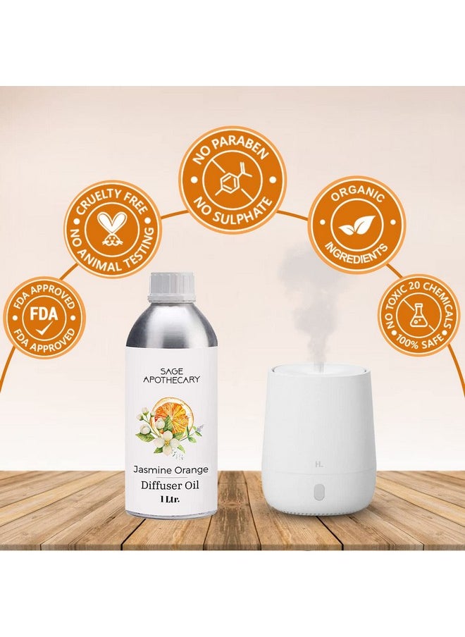 Sage Apothecary Sage Apothecary Jasmine Orange Diffuser Oil For Relax Calm Mood, Natural Homely Fragrance, Anxiety Free Sleep & Pure Aromatherapy - 1L  - Image 2