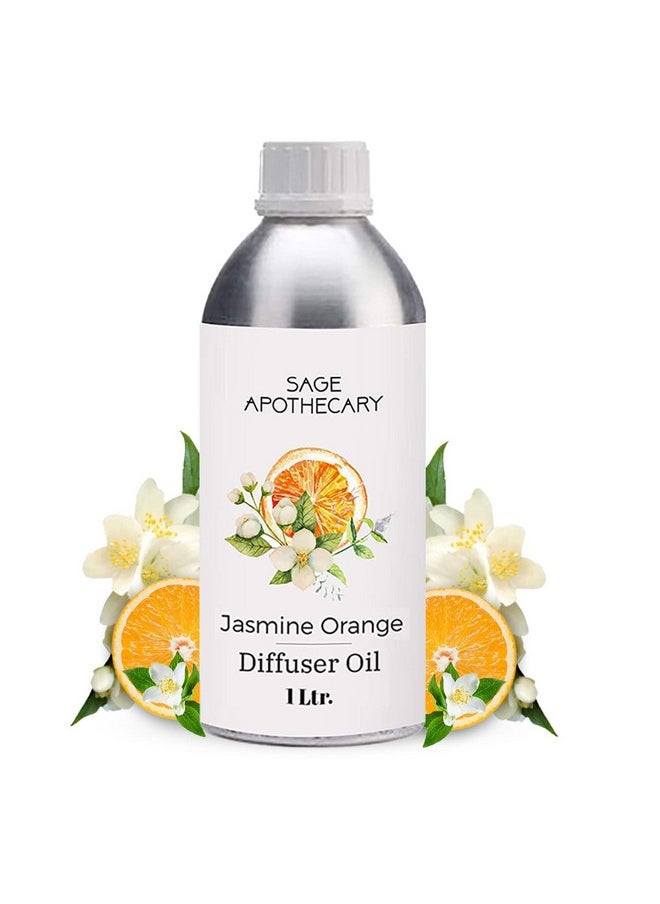 Sage Apothecary Sage Apothecary Jasmine Orange Diffuser Oil For Relax Calm Mood, Natural Homely Fragrance, Anxiety Free Sleep & Pure Aromatherapy - 1L  - Image 1