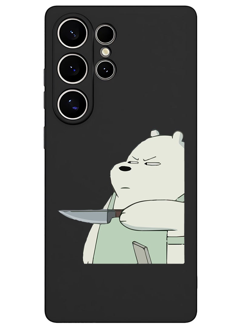 Theodor Protective Slim Fit Case Liquid Silicone Cover with Full Body Protection Anti-Scratch Shockproof Case For Samsung Galaxy S25 Ultra (Black) - Dont touch my Bag - Image 1