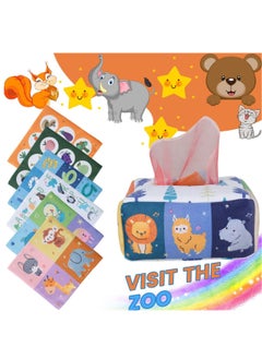 RATSAW Baby Tissue Box Toy Magical Wrinkle Tissue Box Scarf Box Baby Toy Preschool Learning Early Childhood Education Development Toy  - Image 2