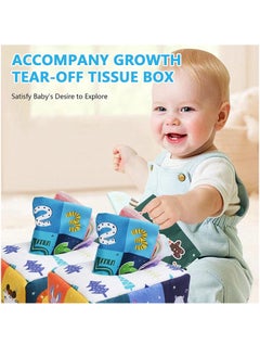 RATSAW Baby Tissue Box Toy Magical Wrinkle Tissue Box Scarf Box Baby Toy Preschool Learning Early Childhood Education Development Toy  - Image 4