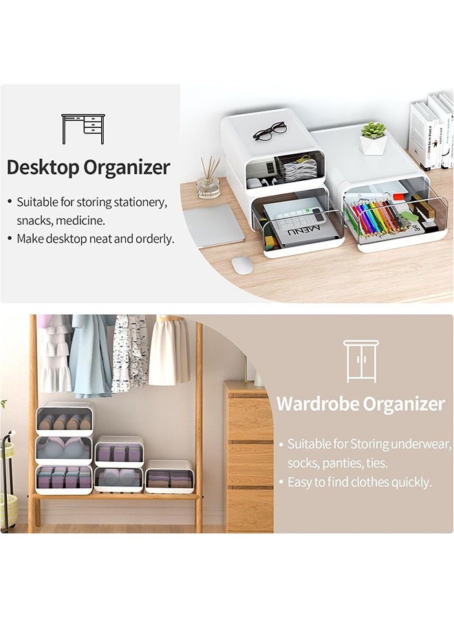 YelaJoy Underwear Organizer Drawer, 24 Cells Plastic Sock Underwear Storage Drawer, Stackable Closet Organizers and Storage Box for Bras, Socks, Scarves, Ties, Belt (King Size-White, 1 Pcs)  - Image 5