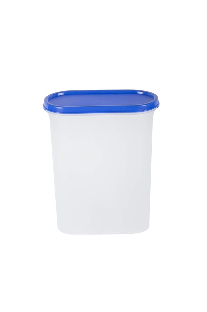 Cutting EDGE Modular Containers Oval Kitchen Organizer Set for Rice DalAtta Flour Cereals Pulses Snacks Stackable Set of 10 Blue Lids - Image 3