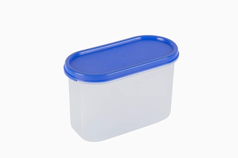 Cutting EDGE Modular Containers Oval Kitchen Organizer Set for Rice DalAtta Flour Cereals Pulses Snacks Stackable Set of 10 Blue Lids - Image 5