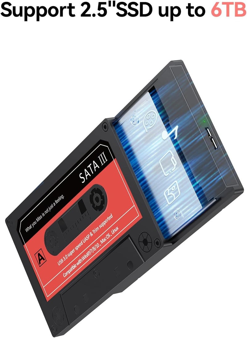Tobo 2.5'' External Hard Drive Enclosure USB 3.0 to SATA III Tool-Free Clear Hard Disk Case for 2.5 inch 7mm 9.5mm SATA HDD SSD Max 6TB Support UASP-TD-938HS. - Image 5
