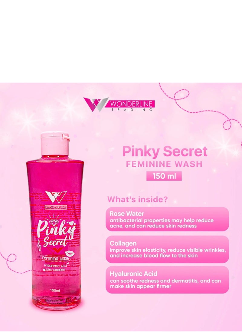 WONDERLINE Pinky Secret Feminine Wash, Essential for Infection Prevention, Itchiness Relief, and Odor Control. Infused with Silky Softeners for Lasting Moisture, Skin Softness, and Suppleness, 150ml.  - Image 1