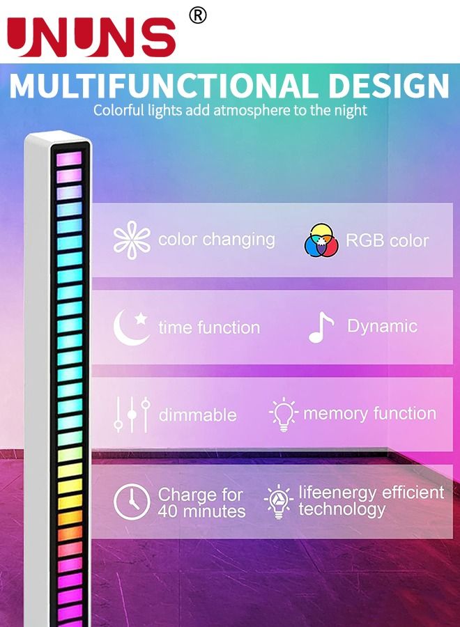 UNUNS RGB Music Rhythm Light,App Control 32 Bit Music Level LED Lights,USB Powered,Rhythm Light Bar For Car Game Room Desktop Black - Image 5